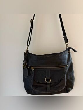 Fossil Black Leather Crossbody Bag